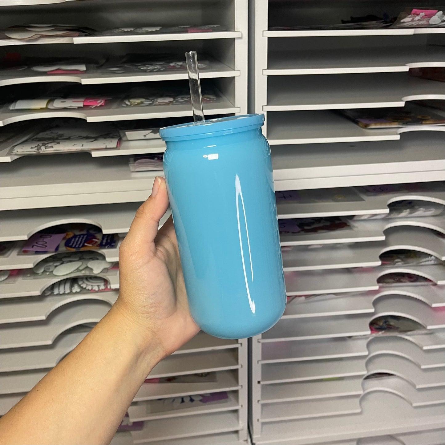 16oz Plastic Acrylic Cans Colored Macaron 2.0