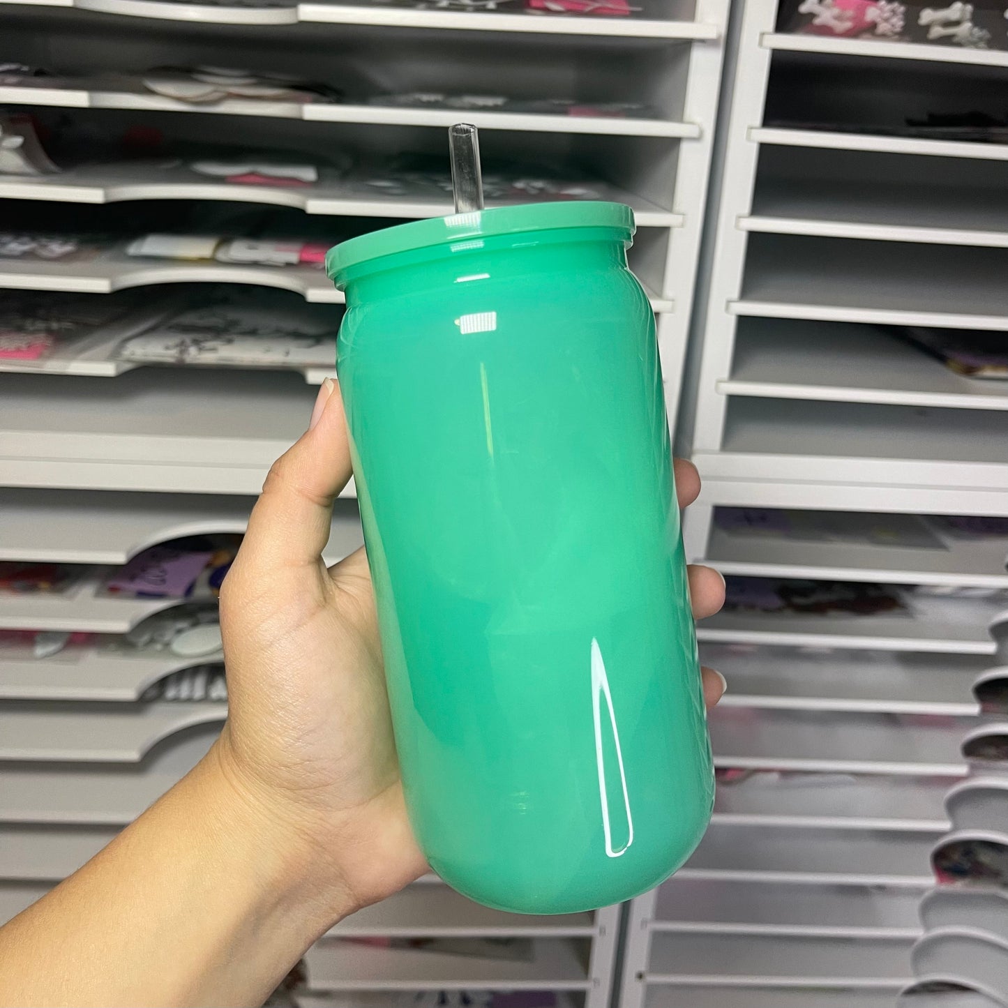 16oz Plastic Acrylic Cans Colored Macaron 2.0
