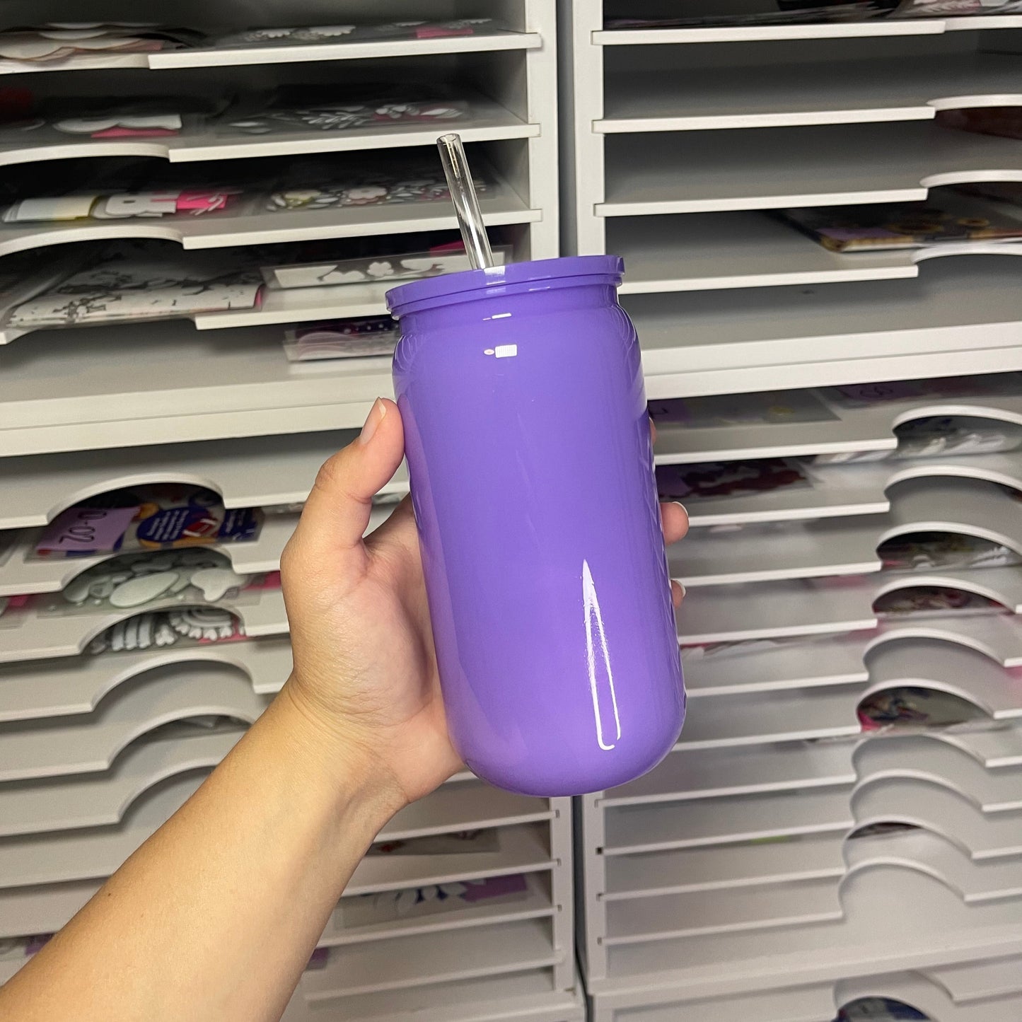 16oz Plastic Acrylic Cans Colored Macaron 2.0