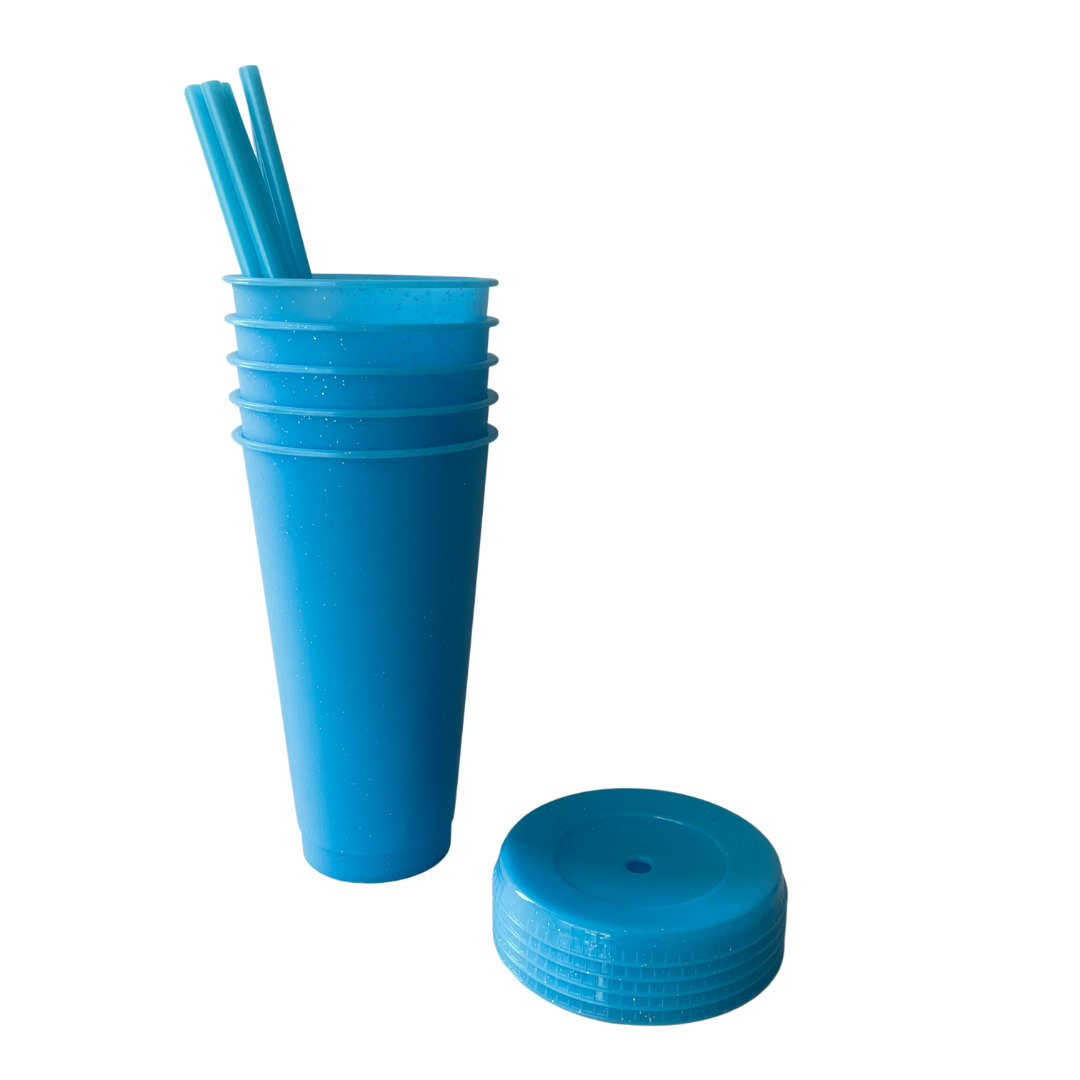 24oz Blue Pastel Glitter Cold Cups