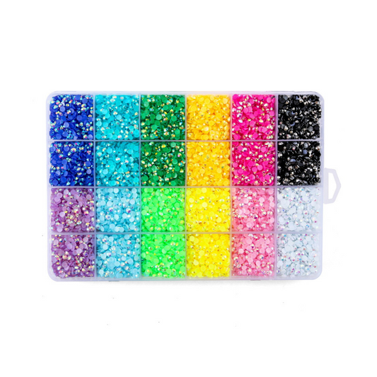 12 Colors Rainbow Rhinestones Kit