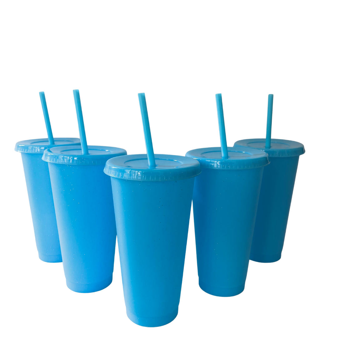 24oz Blue Pastel Glitter Cold Cups