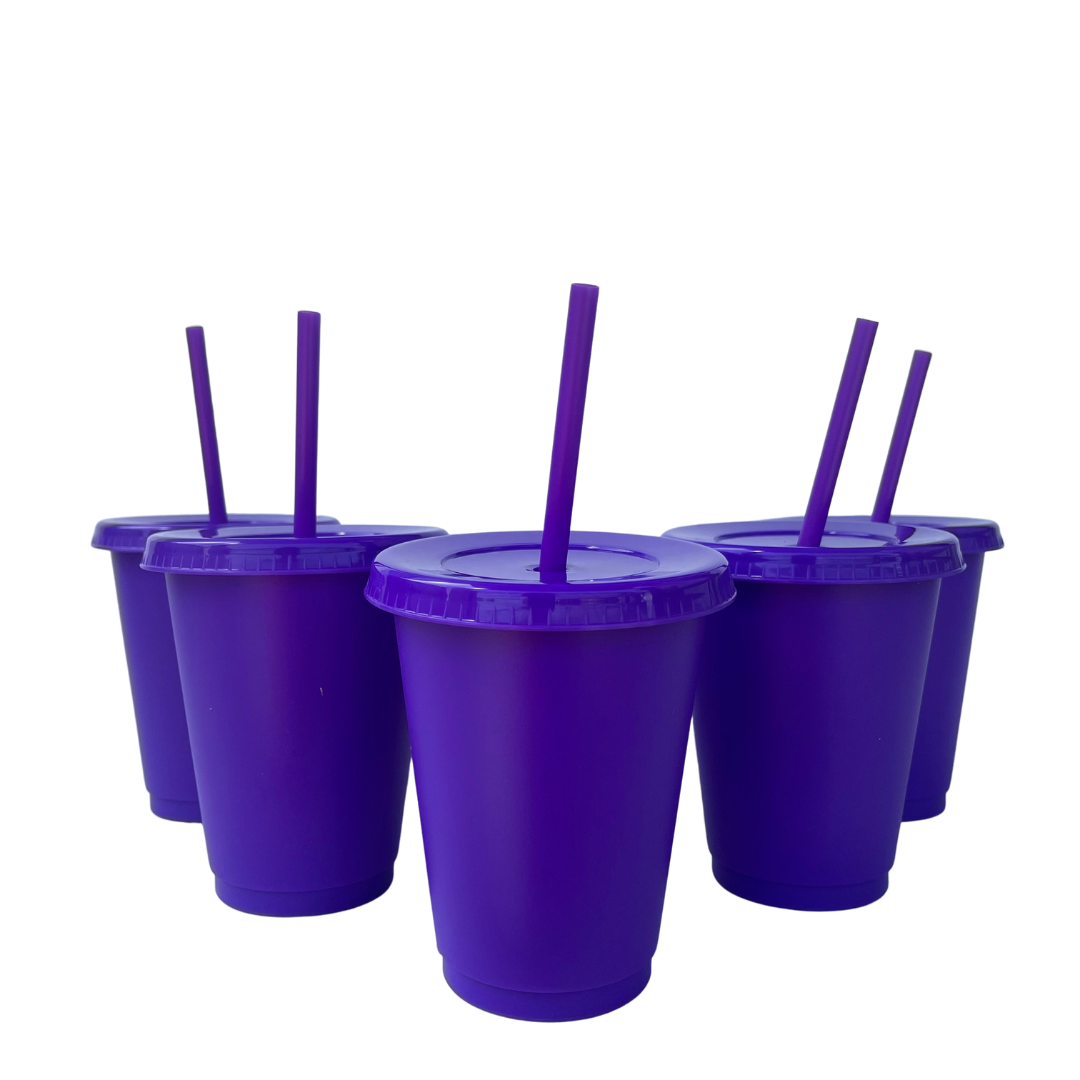 Purple Plastic Cups 