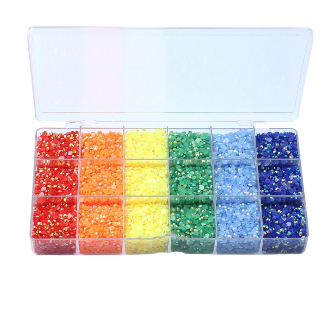 Rainbow 6 Colors Jelly Rhinestone Kit