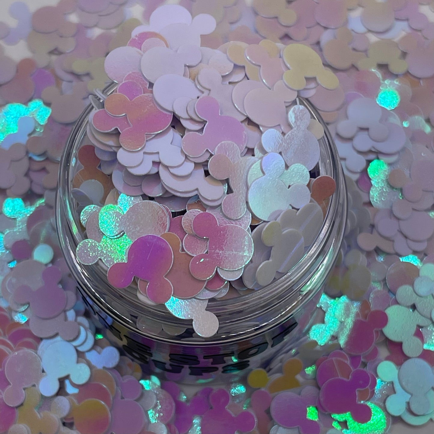 White Mickey Shaped Glitter