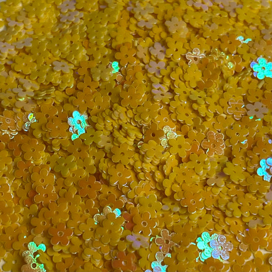 Yellow Flower Shaped Glitter