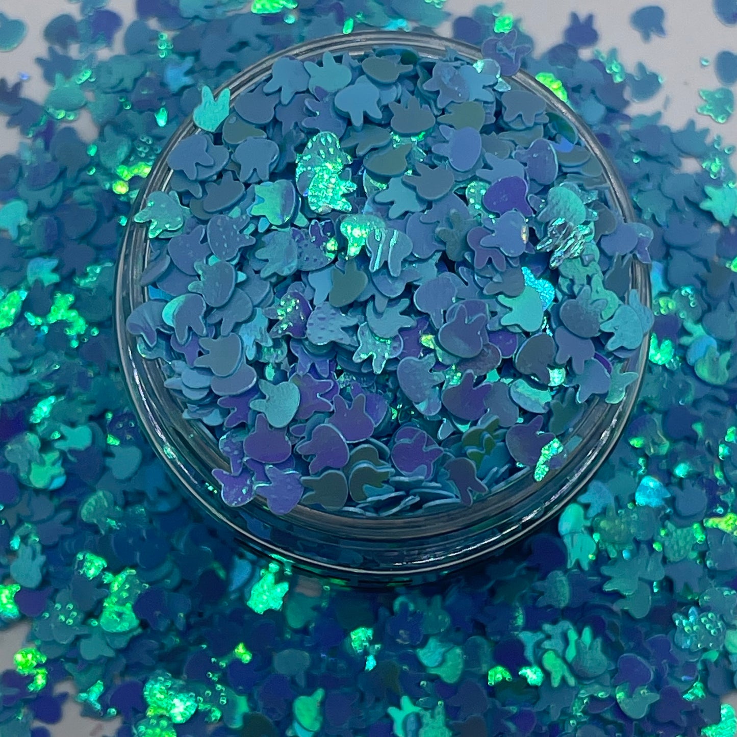 Blue Bunny Shaped Glitter
