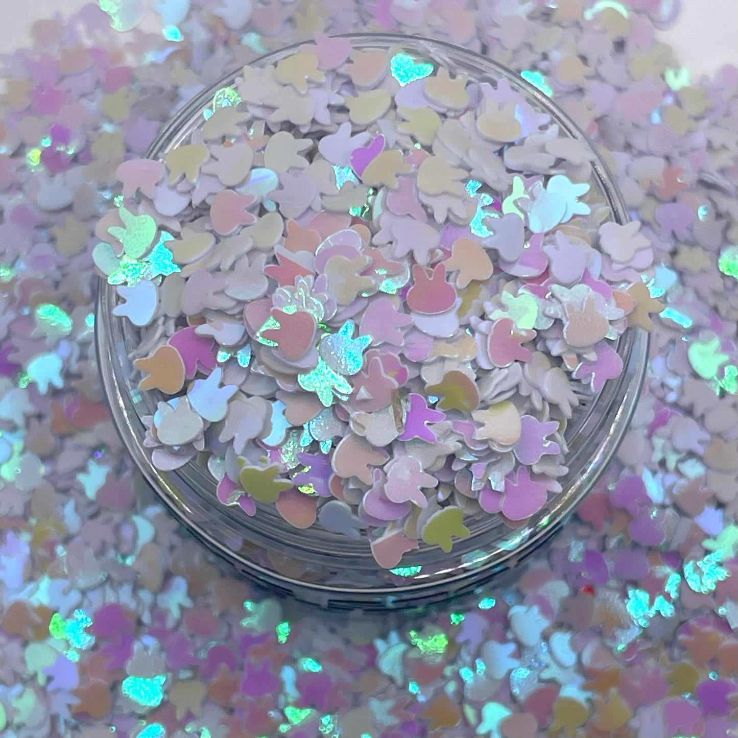 White Bunny Shaped Glitter