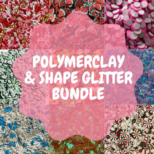 GRAB BAGS -  5 POLYMER CLAY/ SHAPE GLITTER BAGS
