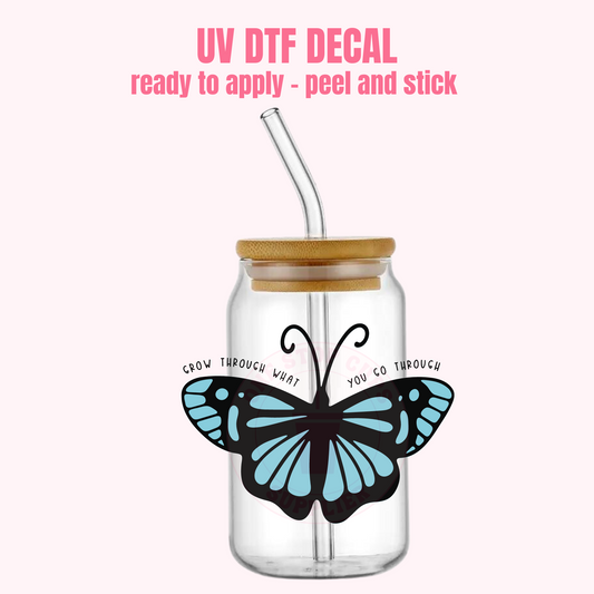 UV DTF DECAL Blue Butterfly #203