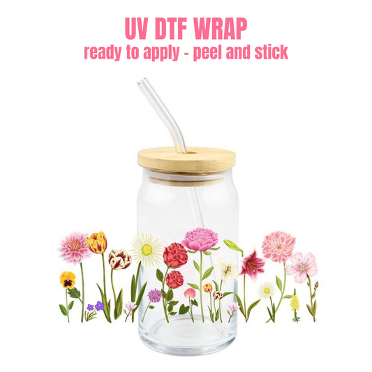 UV DTF Cup Wrap Flower P6