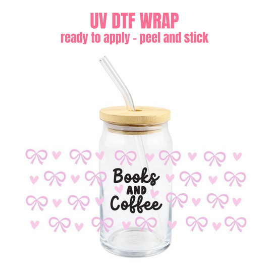 UV DTF CUP WRAP Books & Coffee B12