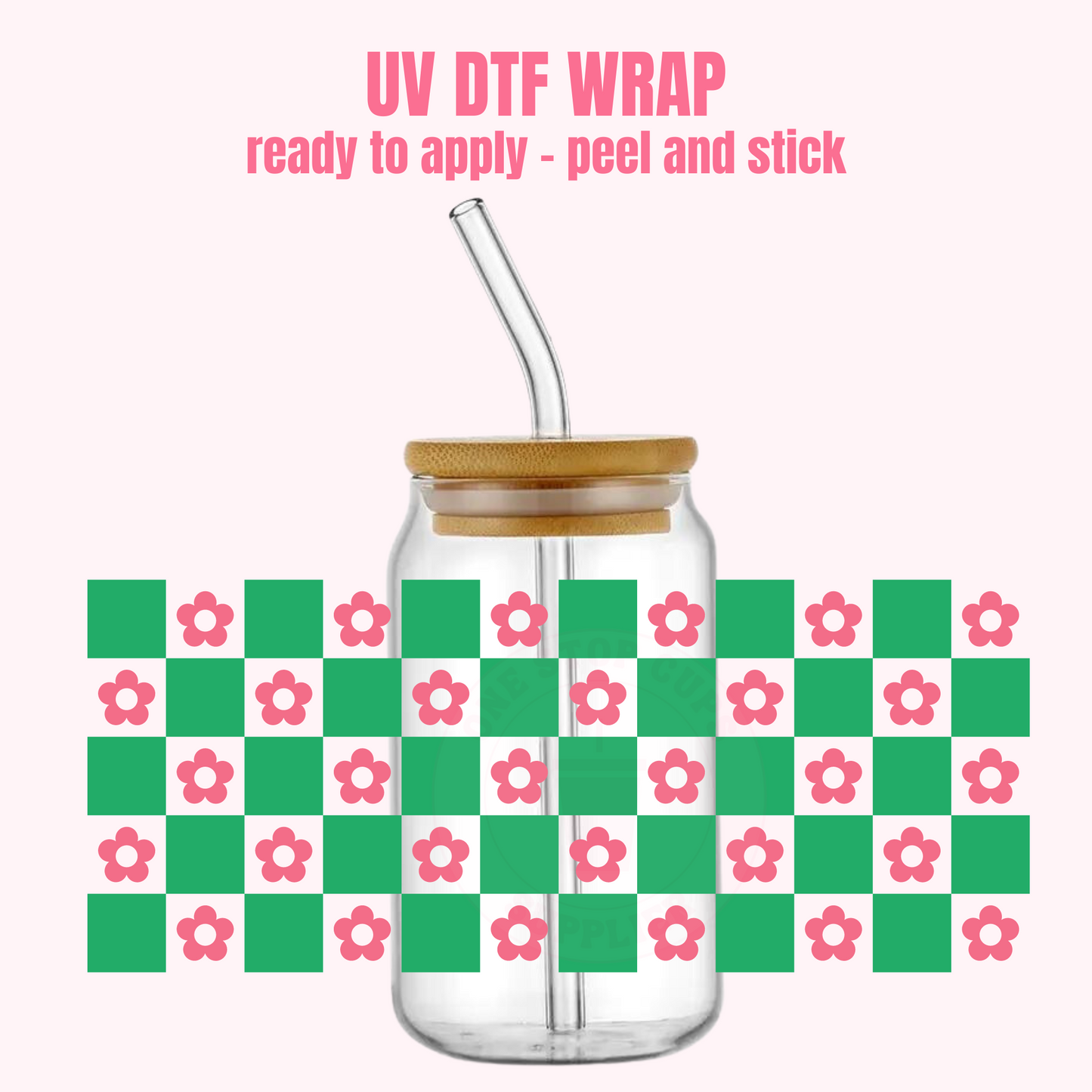 UV DTF CUP WRAP Retro Flower CF19