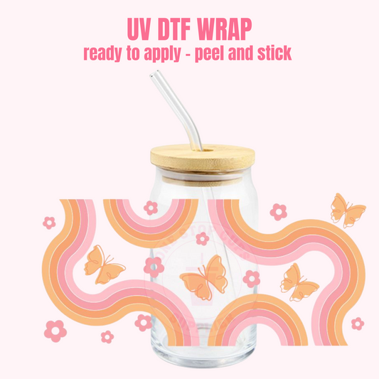 UV DTF CUP WRAP Rainbow & Butterfly CF25