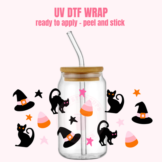 UV DTF CUP WRAP Black Cat & Candy Cane H2