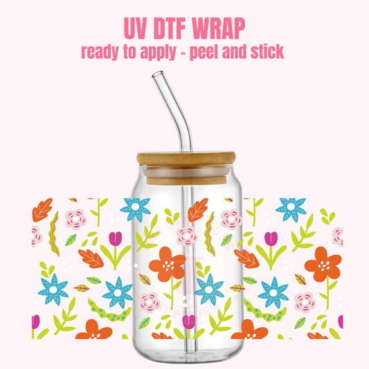 UV DTF CUP WRAP Flower Colorful P51