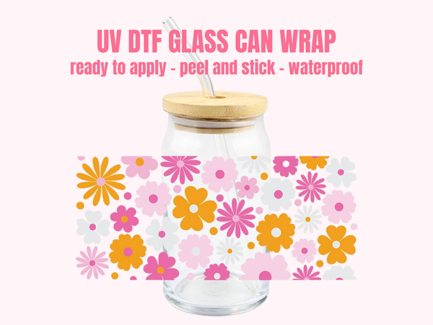 UV DTF CUP WRAP Happy Flowers P38