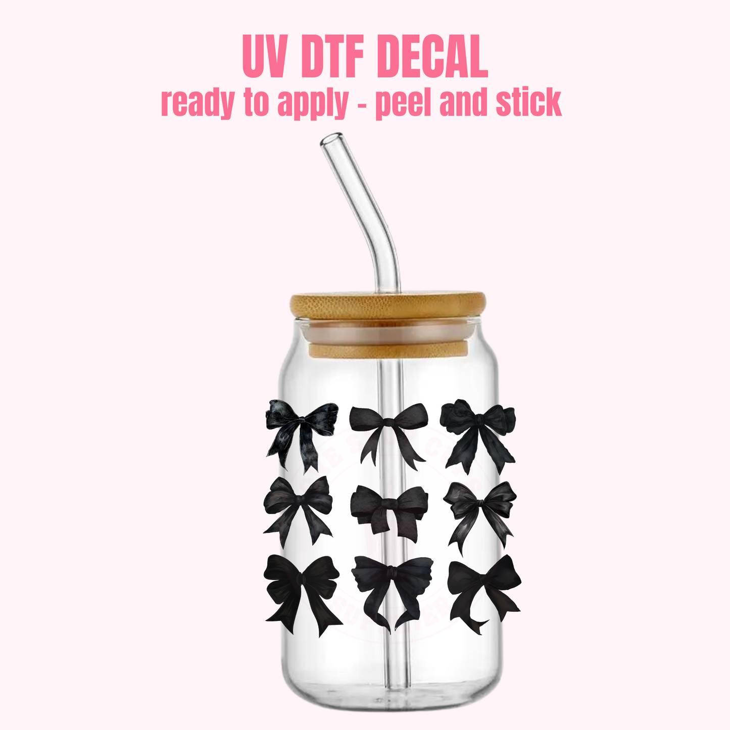 UV DTF DECAL Black Coquette #189