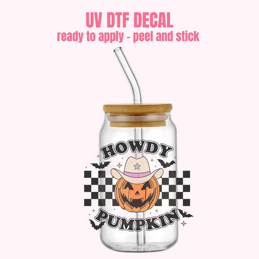 UV DTF DECAL Howdy Pumpkin #214