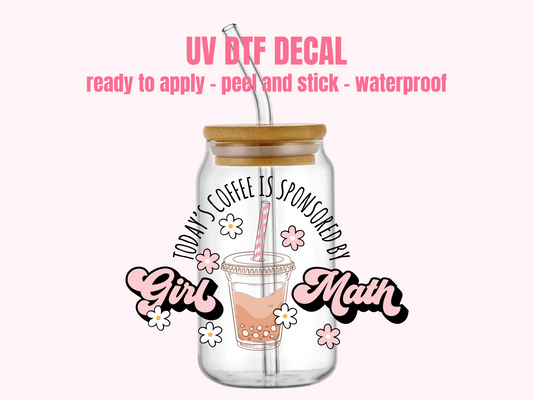 UV DTF DECAL Girl Math #149