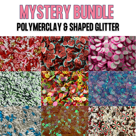 GRAB BAGS -  5 POLYMER CLAY/ SHAPE GLITTER BAGS