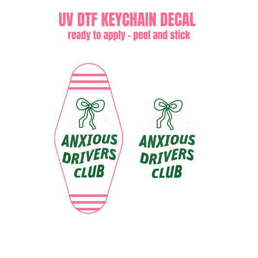 UV DTF Keychain Decal Anxious Driver Club #47