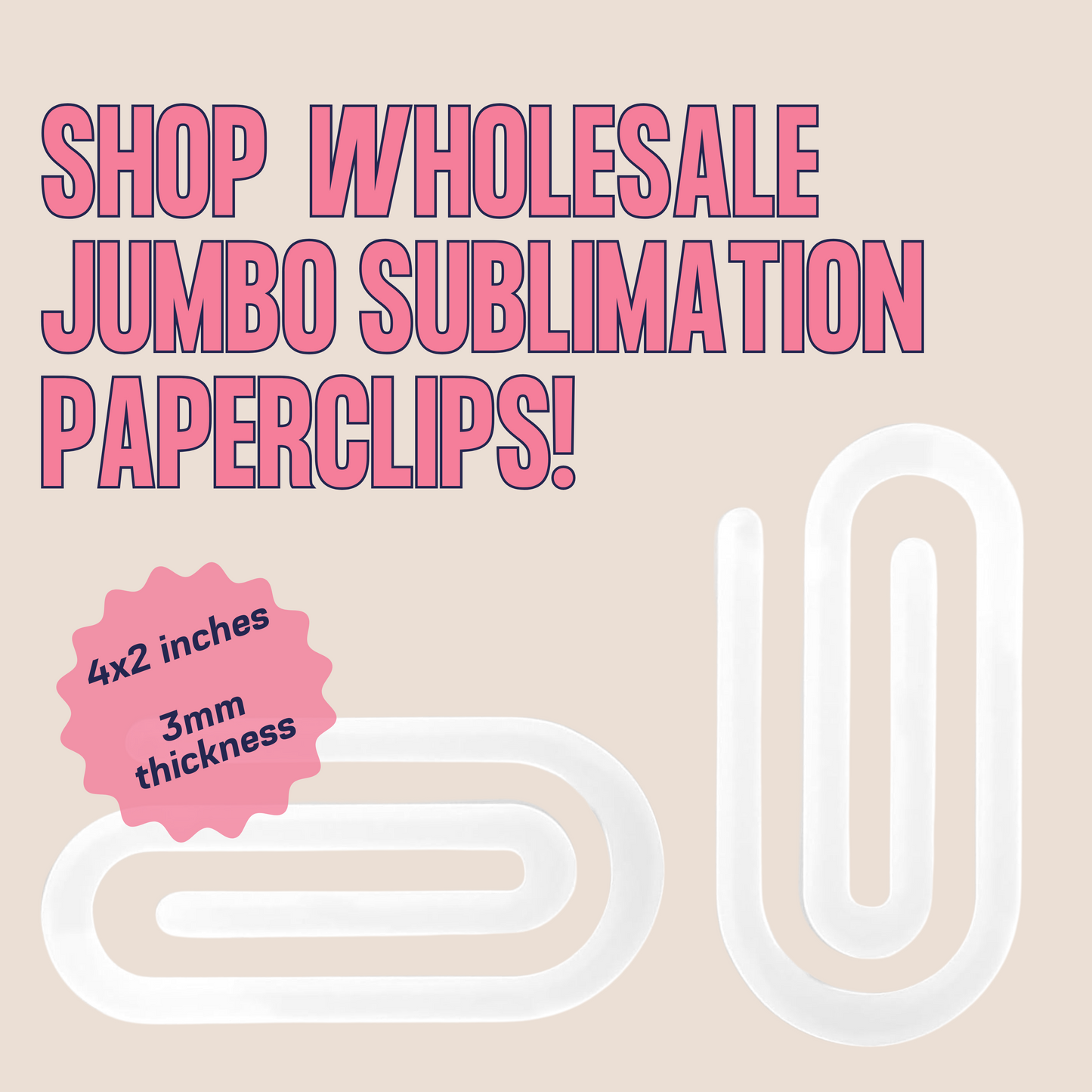 Jumbo Sublimation Paper Clip Blank