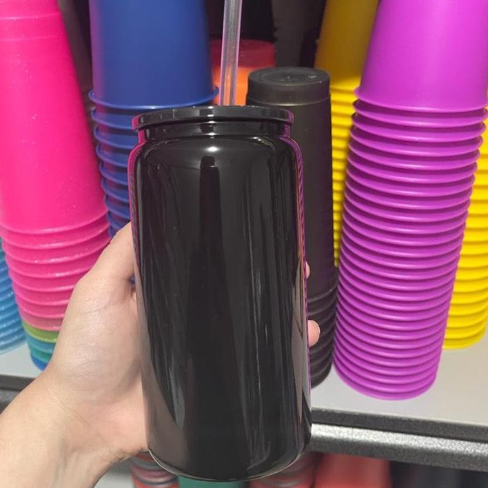 16oz Black Glass Can