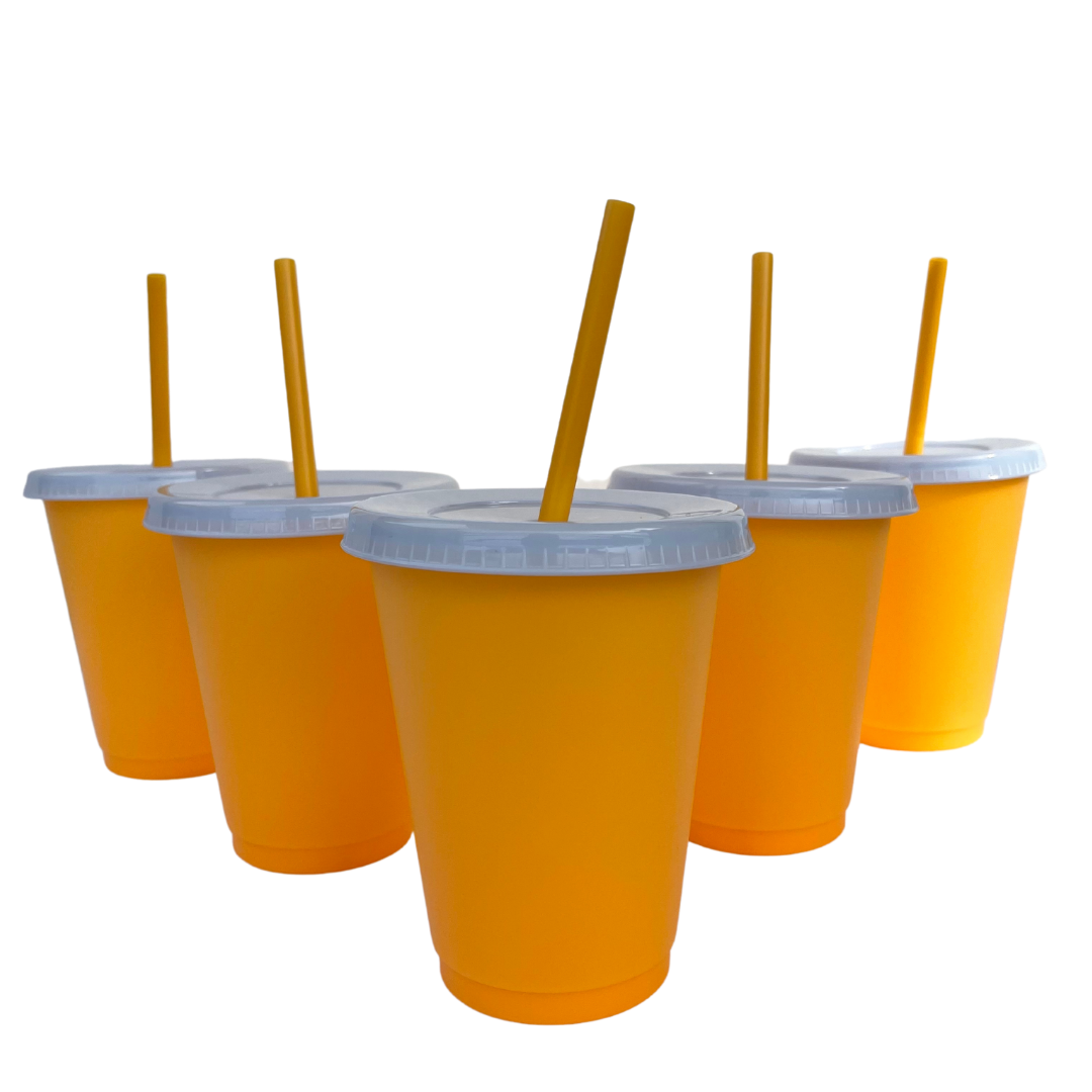 16oz Orange Color Changing Cold Cups