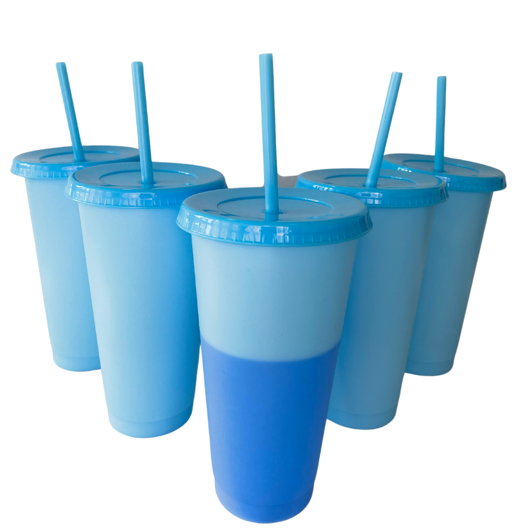 24oz Blue Color Changing Cold Cups