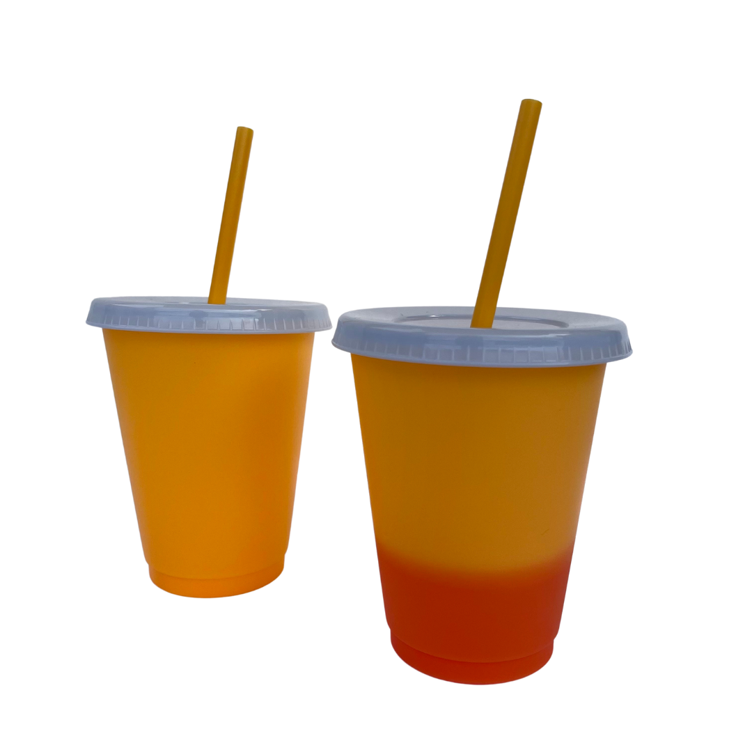 16oz Orange Color Changing Cold Cups