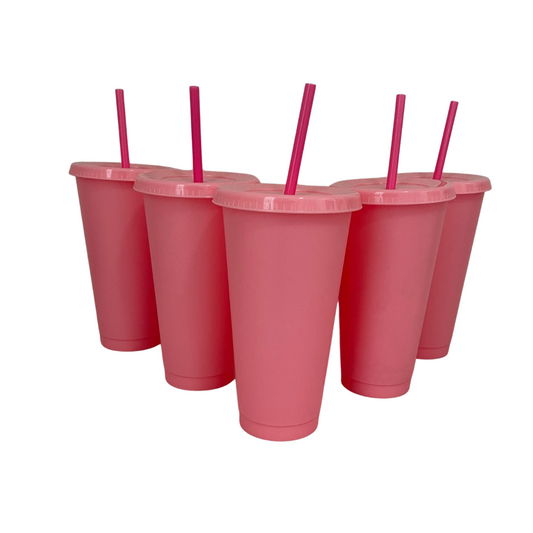24oz Pink Cold Cups