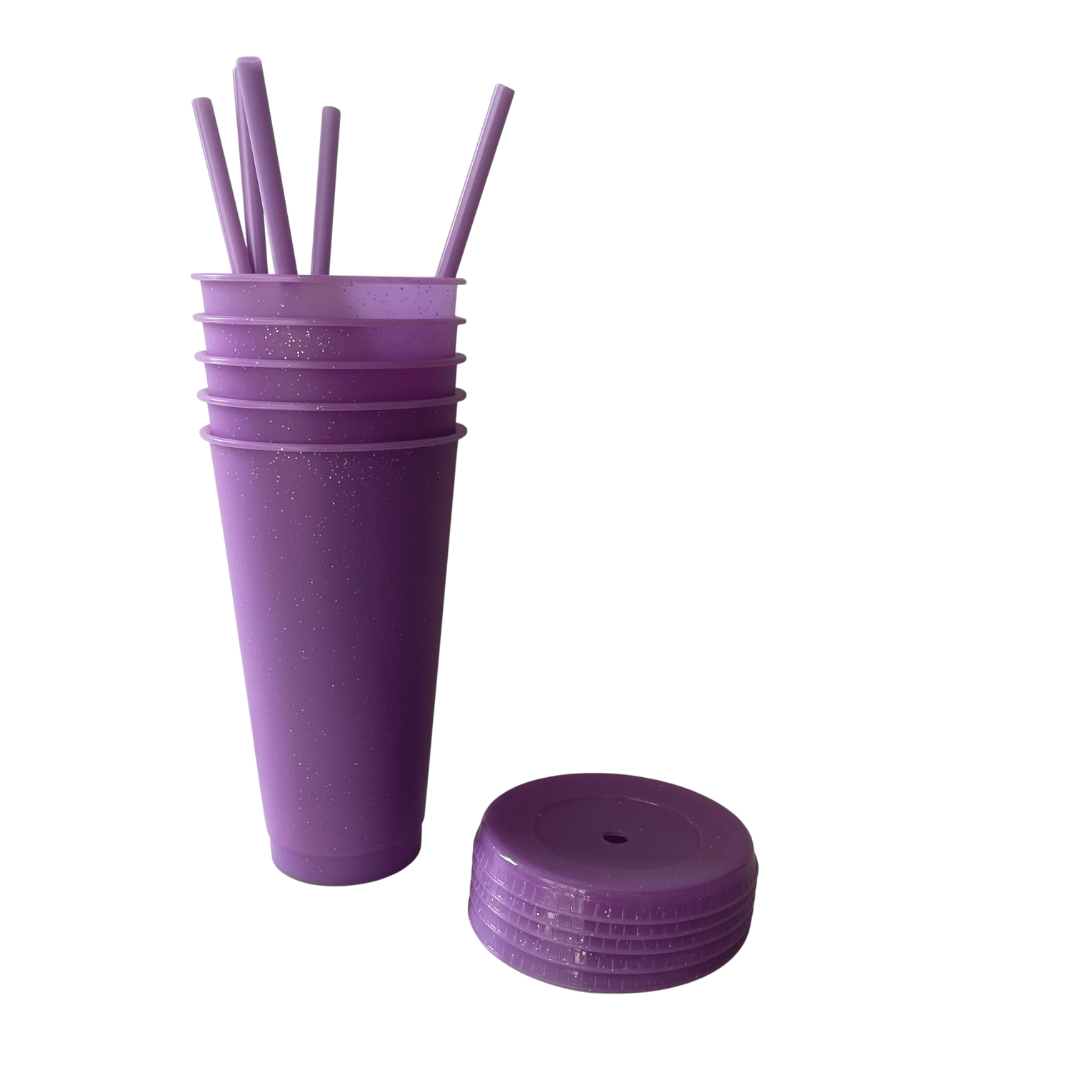24oz Purple Pastel Glitter Cold Cups