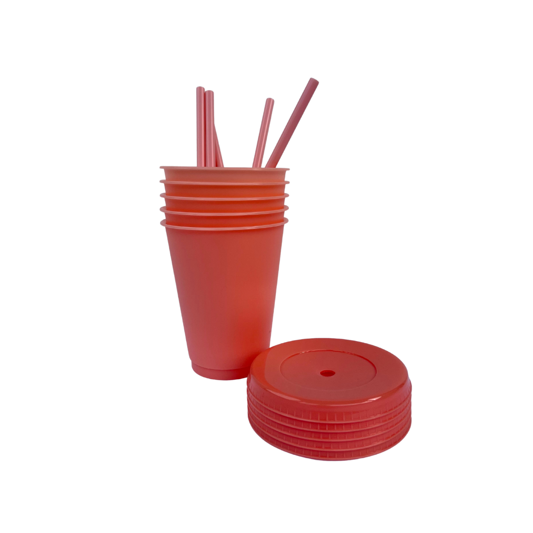 16oz Coral Color Changing Cold Cups