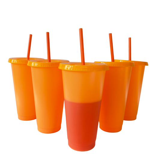 24oz Orange Color Changing Cold Cups