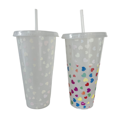 24oz Heart Color Changing Cold Cups