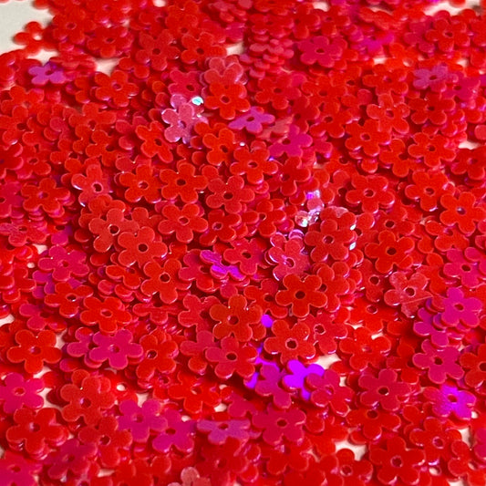 Red Flower Shaped Glitter