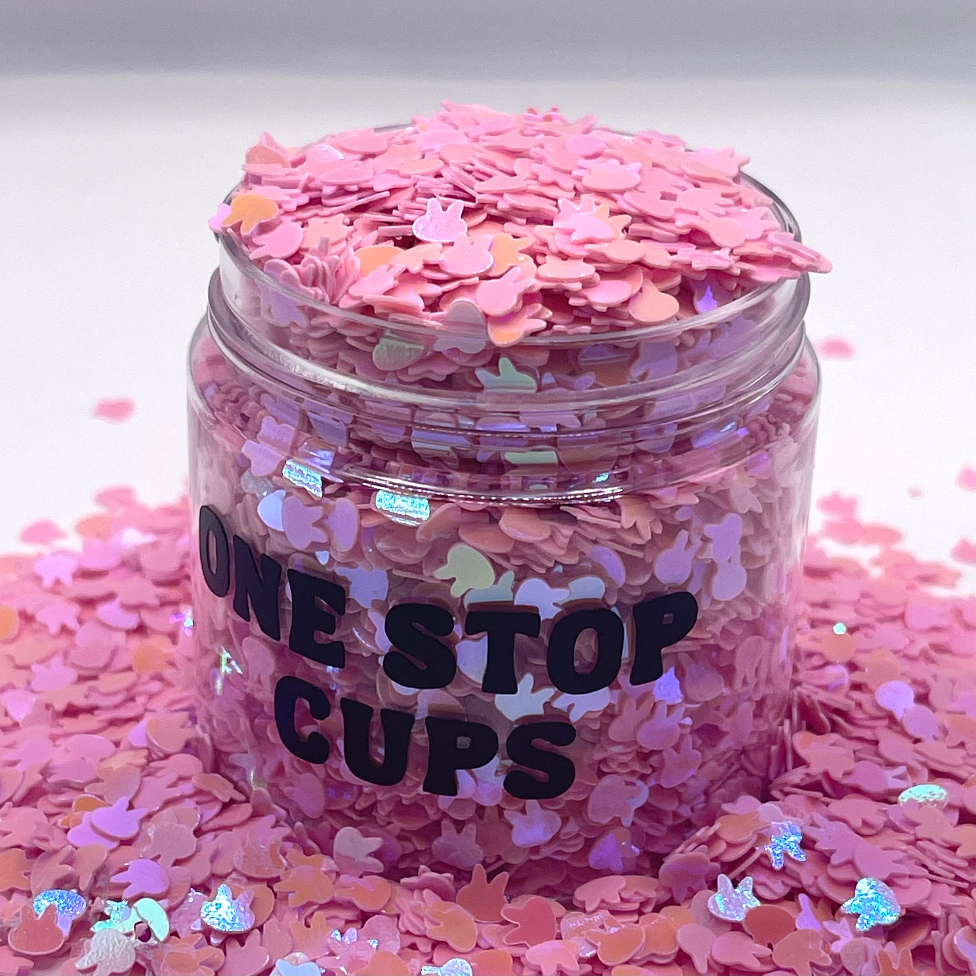 Pink Bunny Shaped Glitter – One Stop Cups
