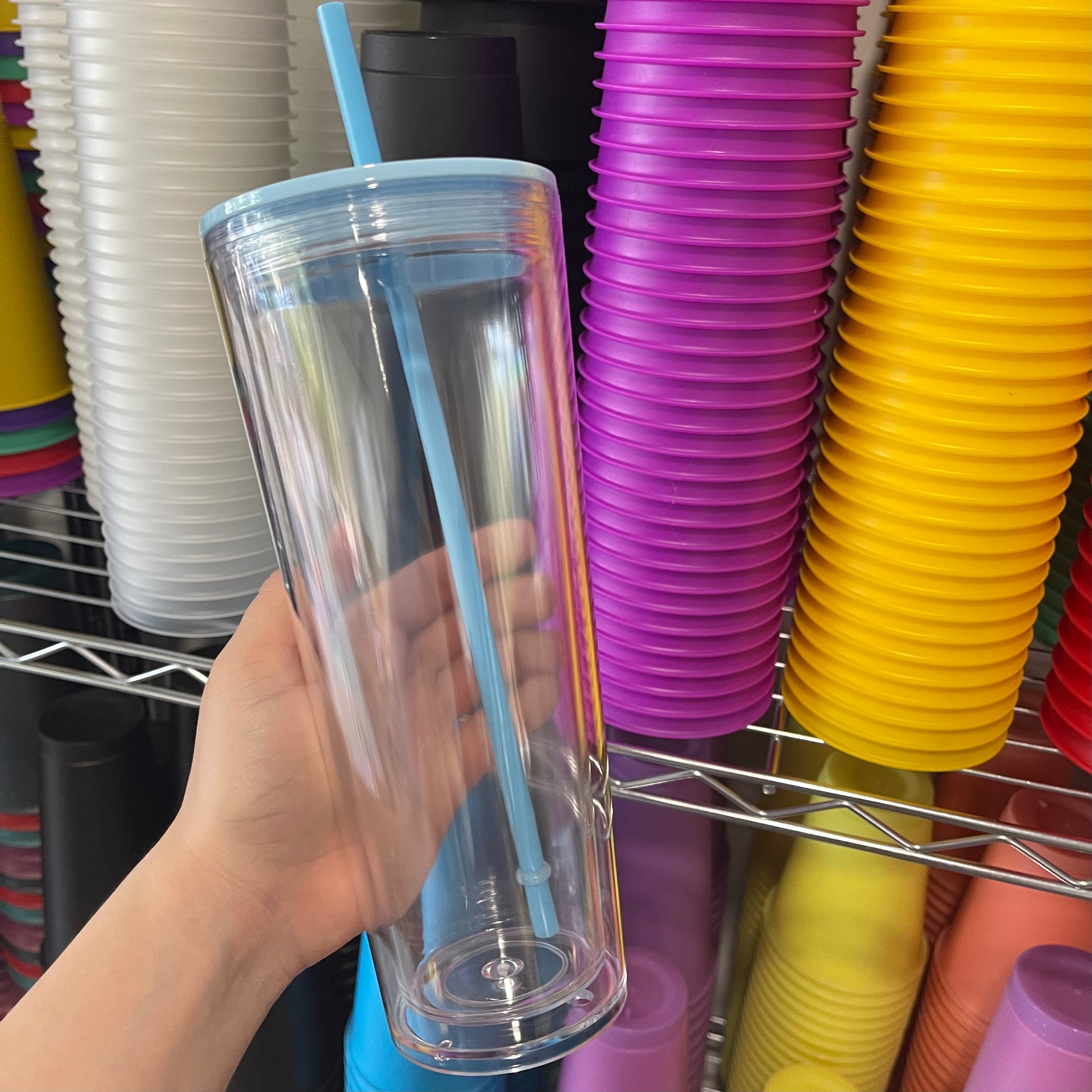 24oz Pre-Drilled Double Wall Acrylic Tumbler – One Stop Cups