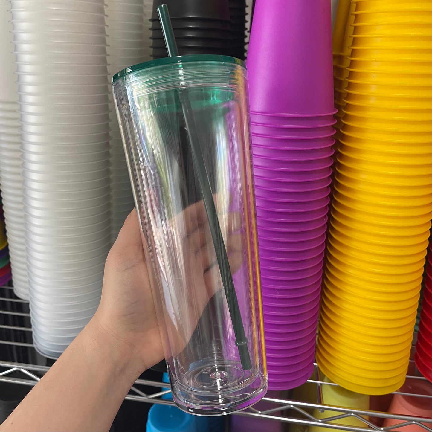 24oz Pre-Drilled Double Wall Acrylic Tumbler