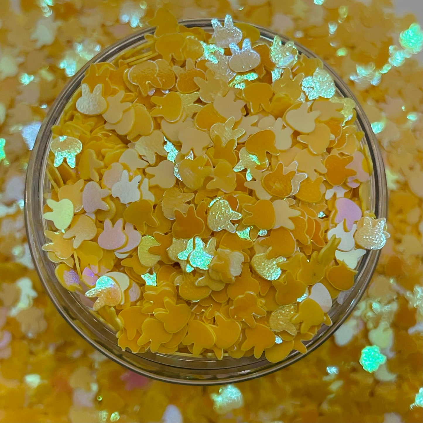 Yellow Bunny Shaped Glitter